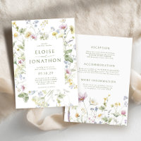 Élégant Fleur sauvage Pastel Soft Mariage botaniqu