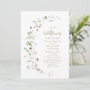 Invitation Elégant Fleur sauvage Rustic Boho Baby shower