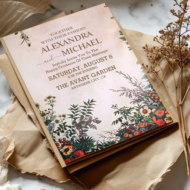 Invitation Élégant Fleur sauvage Rustic Boho Mariage (Créateur téléchargé)