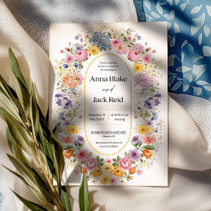 Invitation Elégant Fleur sauvage Spring Garden Mariage