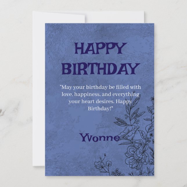 Invitation Elegant Floral Birthday Card (Devant)