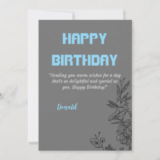 Invitation Elegant Floral Birthday Card