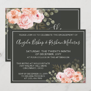 Invitation Élégant Floral Blush Botanical Engagement Party