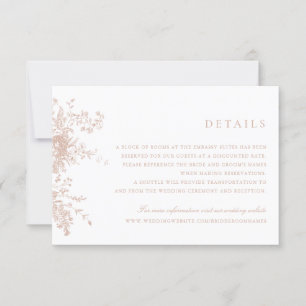 Invitation Elégant Floral Blush Rose Vintage Détails de maria