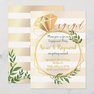 Invitation Élégant Floral Chic Engagement Party