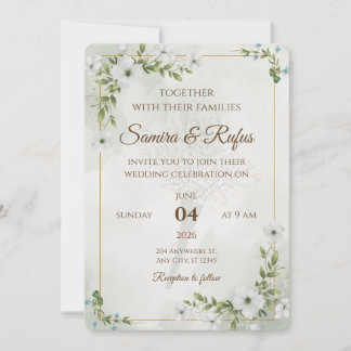 Invitation Elegant Floral - Customizable Rustic Boho
