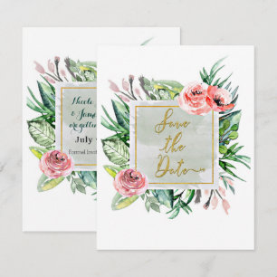 Invitation Élégant Floral moderne Enregistrer la date Invitat