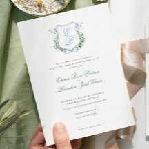  Elegant Floral Monogram Crest Formal  Wedding