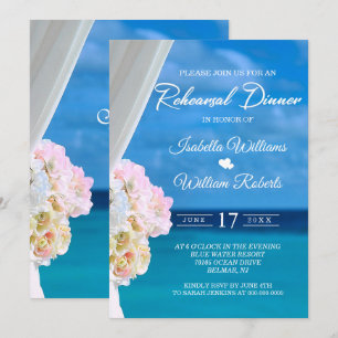 Invitation Elégant Floral Ocean Beach Mariage été