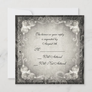 Invitation Élégant floral vintage R.S.V.P.