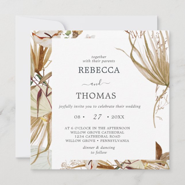 Invitation Elegant Floral Wedding (Devant)