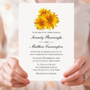 Invitation Élégant Floral Yellow Country Mariage de tournesol