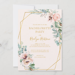 Invitation Élégant flou Pastel Bachelorette Party