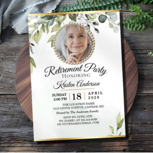 Invitation Élégant Foliage Eucalyptus Parti de retraite