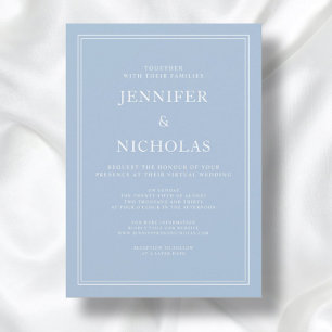Invitation Élégant Formal Powder Blue Mariage virtuel