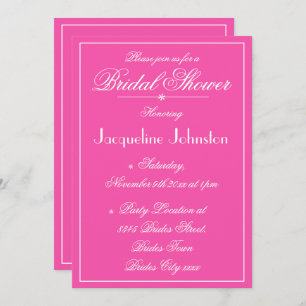 Invitation Elégant Fuchsia Personnalisé Moderne Fête des mari
