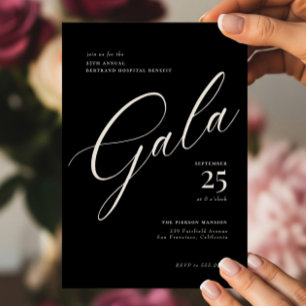 Invitation Élégant Gala de calligraphie de Cravate noire d'en