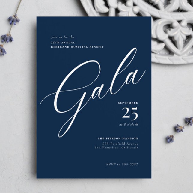 Invitation Élégant Gala de calligraphie de Cravate noire d'en (Créateur téléchargé)