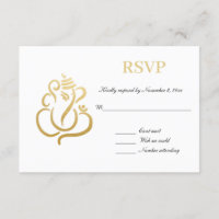 Elégant Ganesh Gold | RSVP de mariage indien