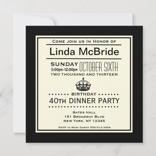 Invitation Élégant gardez l'anniversaire calme (Devant)