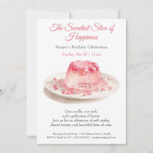Invitation Elégant gâteau rose Aquarelle Anniversaire Invitat