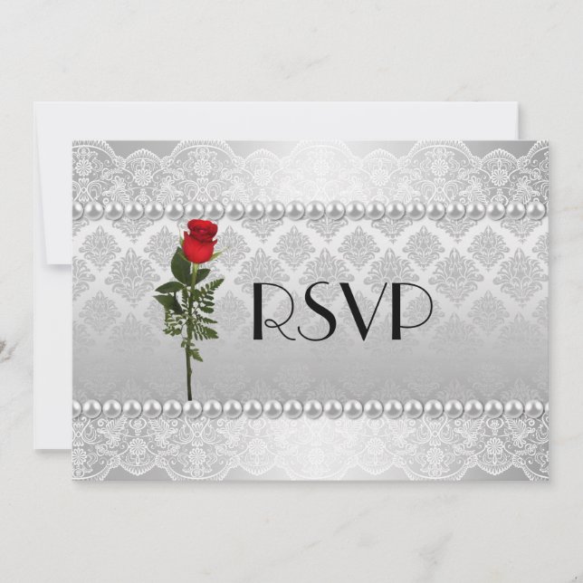 Invitation Élégant Gay Mariage Argent RSVP (Devant)