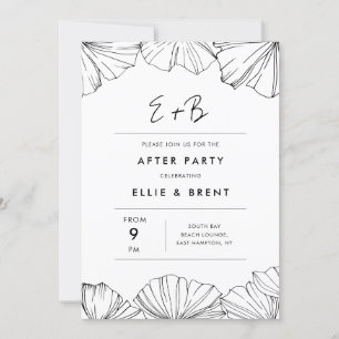 Invitation Elégant Ginkgo Biloba mariage après la fête