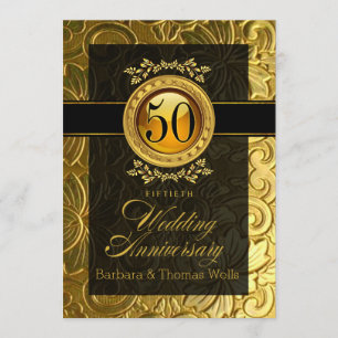 Invitation Élégant glamour incarné 50e anniversaire