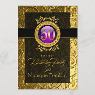 Invitation Élégant glamour inscrit 50e anniversaire