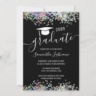 Invitation Élégant Gliter Graduate Class de 2022