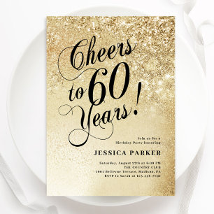 Invitation Elégant Gold 60e anniversaire