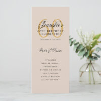 Elégant Gold 60e Anniversaire Menu Champagne