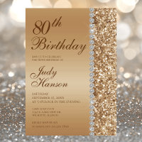 Elégant Gold 80th Birthday Photo Party