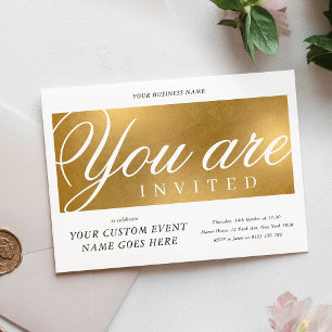 Invitation Élégant Gold Annuel Gala de Charité Dîner d'affair