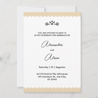 Invitation Elégant Gold Borders Minimalist Cookie Mariage