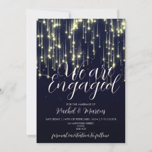 Invitation Elégant Gold Calligraphy Engagement Party