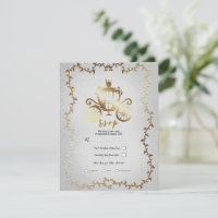 Elegant Gold Carriage Storybook Mariage R.S.V.P.