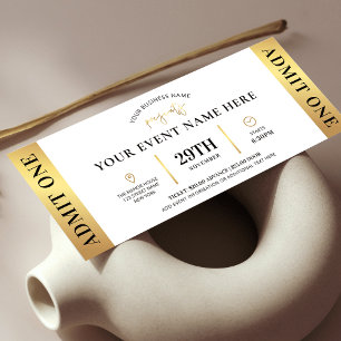 Invitation Elegant Gold Event Billet Business Logo Admettre u