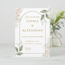 Elegant Gold Frame & Greenery Floral Wedding 