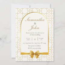 Elegant Gold Geometric Arch Photo Back Wedding