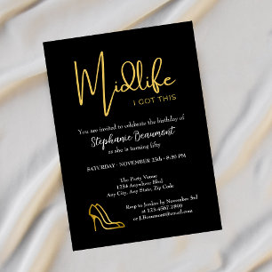 Invitation Elégant Gold Midlife Vous avez ce 50e anniversaire
