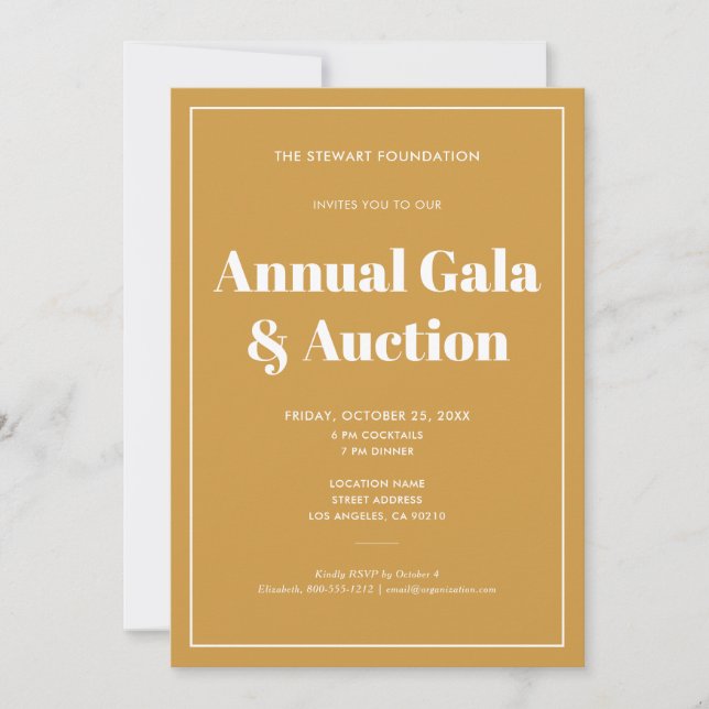 Invitation Elegant Gold Minimalist Business Event (Devant)