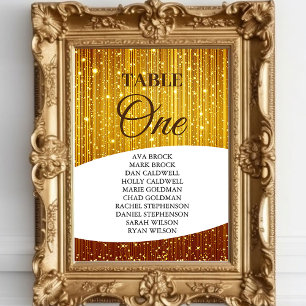 Invitation Élégant Gold Table Numéro 1 Tableau de sièges