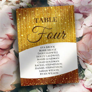 Invitation Elégant Gold Table Numéro 4 Quatre Sièges