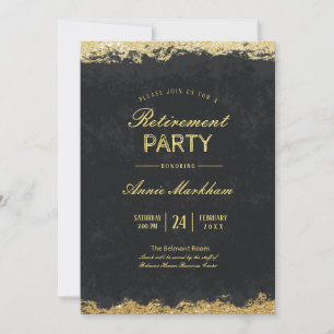 Invitation Elégant Gold Trim Velvet 2 Retraite Déjeuner
