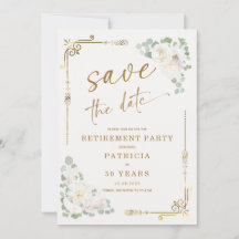 Elegant Gold White Retraite Party Enregistrer la d