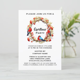 Invitation Elegant Gold Wreath Corporate Christmas Party Inv
