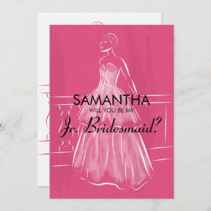 Invitation Elégant Gown Serez-Vous Jr Bridesmaid Card