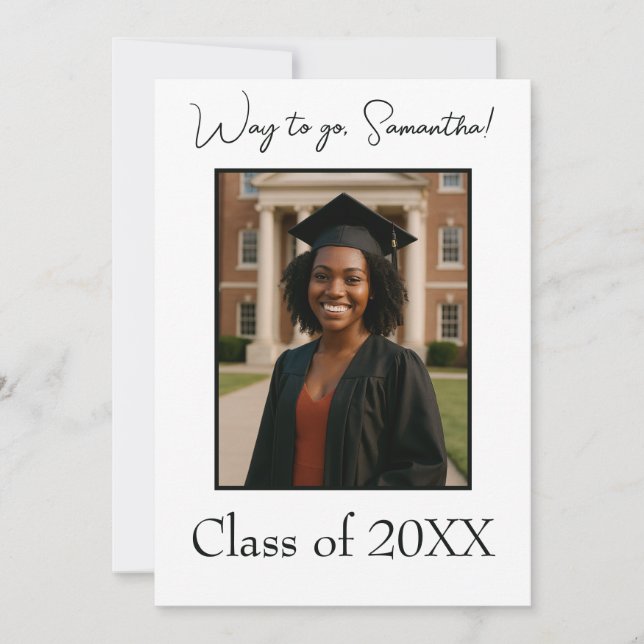 Invitation Elégant Graduation Photo moderne (Devant)
