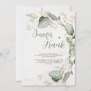 Invitation Elegant Greenery Rustic Eucalyptus Floral Wedding